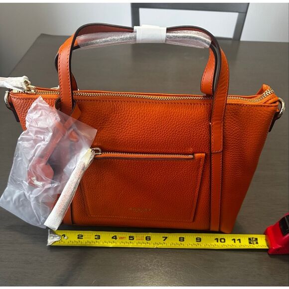 Radley London Portman Small Zip Top Leather Bag in Open Yellow Grab Handles - Picture 8 of 9